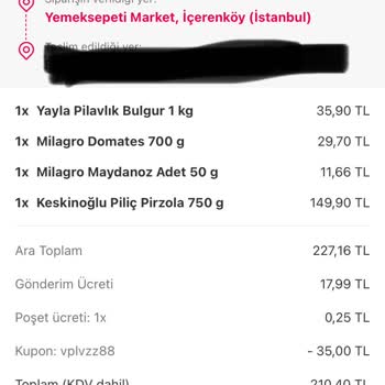 Yemeksepeti Market Sorumsuzluğu Müşteri Mağduriyeti