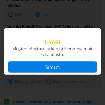 Denizbank Mobil Uygulama İle Müşteri Olunmuyor