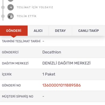 Decathlon 20 Gündür Kargolanmaya Ürün