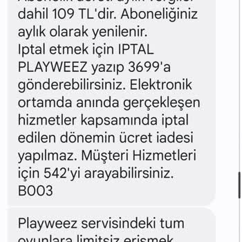 Playweez Uygulamasının Abonelik Yanıltması İle Para Çekmesi