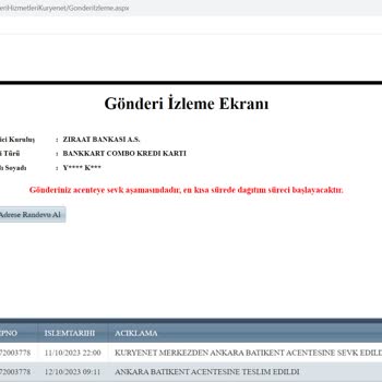 Kuryenet Ziraat Kartım 2 Hafta Oldu Halen Elime Ulaşmadı.