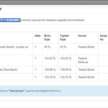 Bkmkitap Bir Türlü Kargolanmayan Sipariş