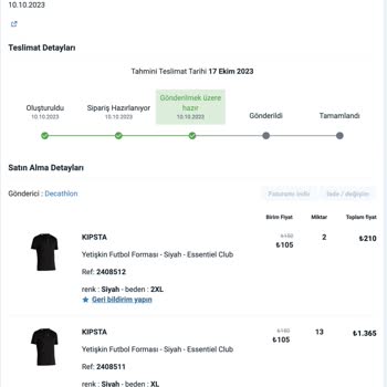 Decathlon Sipariş Verdiğim Ürünleri Temin Edemediğini Söylüyor