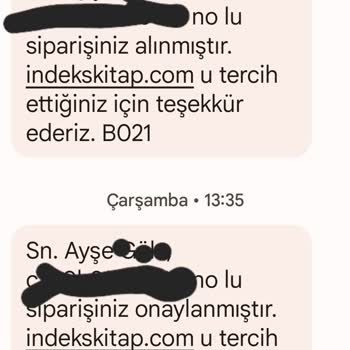 İndeks Kitap Siparişim Kargoya Verilmedi