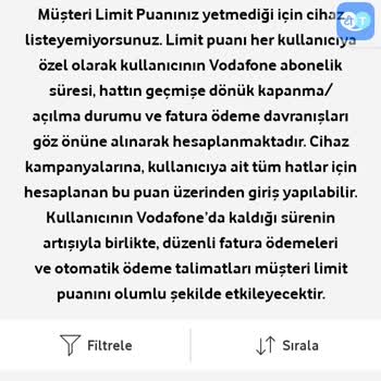 Vodafone Puan Sıfırlama Durumu