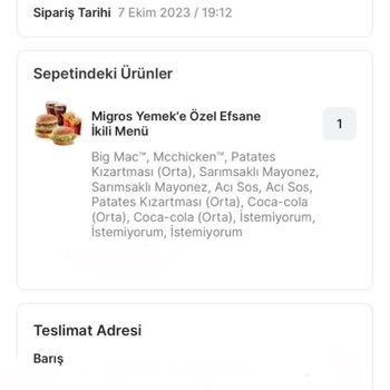 Migros Yemek Migrosyemek Sipariş Sorunu
