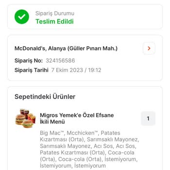 Migros Yemek Migrosyemek Sipariş Sorunu