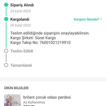 Sürat Kargo Kargom Kayıp Para İadesi Yapılasını İstiyorum