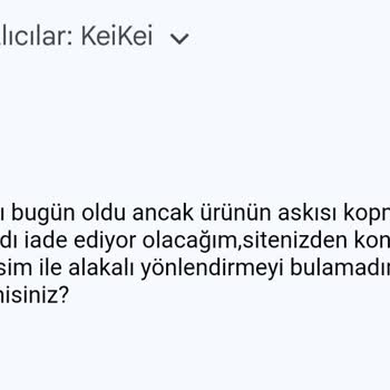 Keikei Ürün Hasarlı Ulaştı