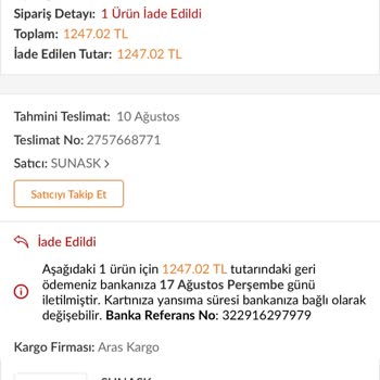 Aras Kargo Dağıtıma Çıkarılmıyor Ve Haber Dahi Verilmeden İade Ediliyor