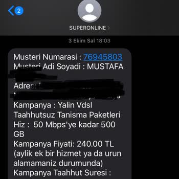 Superonline Ev İnterneti Başvurumu Benden Habersiz İptal Ettiler