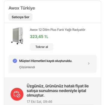 Hepsiburada.com'dan Siparişim İptal Edildi