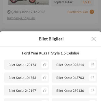 Trendyol Araba Çekilişi Bilet Kodları