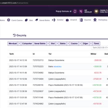 Onwin Bahis Bakiyemi Ve Kuponlarımı Sildiler...