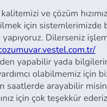 Vestel Kartek Yetkili Servisi Ciddiyetsizliği