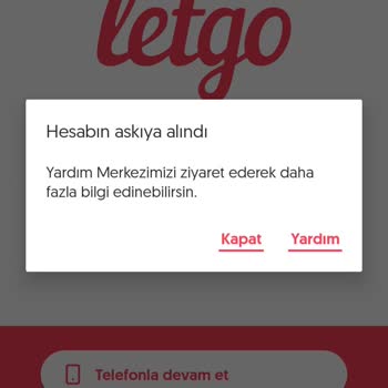 Letgo Hesap Engellemesi Hesaplarıma Giriş Yasağı