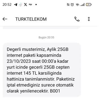 Türk Telekom 25 GB Paketini İptal Etmiyor