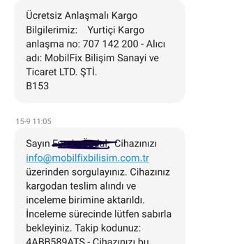 Mobilfix Bilişim Tabletlerim İçin Geri Dönüş Yapılmadı