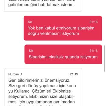 Yemeksepeti Eksik Ürün İçin 2 Gün Beklemek