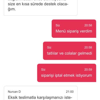 Yemeksepeti Eksik Ürün İçin 2 Gün Beklemek