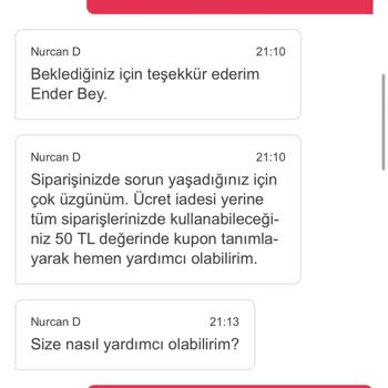 Yemeksepeti Eksik Ürün İçin 2 Gün Beklemek