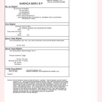 Homend Blender Set Parçası Tedarik Edemiyor Mağduriyet