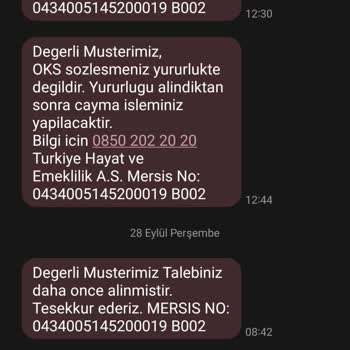 Türkiye Hayat Emeklilik Bireysel Emeklilik İptali