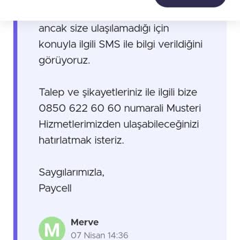 Paycell Turkcell Müşteri Hizmetlerinden Alınan Yanıltma