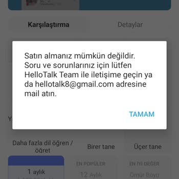HelloTalk Vıp Üye Olamıyorum