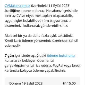 Cvmaker.com.tr İzinsiz Para Çekimi
