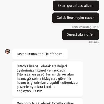 Casinom Çekim Talebi Sonrası Engelliyor Para Yatırılmıyor