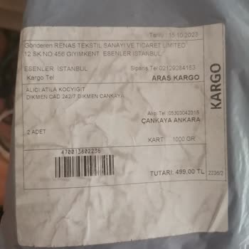 Aras Kargo Bir Tekstil Firmasına Ulaşamama Sorunu