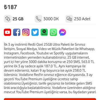 Vodafone Geçilebilecek Tarife İçin Haksız Fiyat Uygulaması Yapmakta