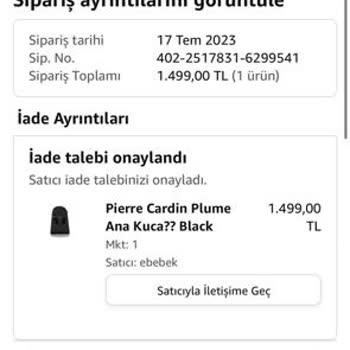 Unresolved Refund for Baby Seat by Pierre Cardin at Amazon