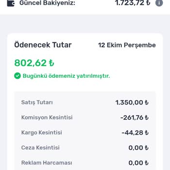 Trendyol Satıcı Hesabımdan Sattığım Üründen Fazladan Kesinti Yapıldı