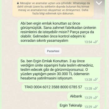 Pendorya AVM İmaj Mobilya - Ürünü Teslim Etmemesi Ve Para İadesi Yapmaması