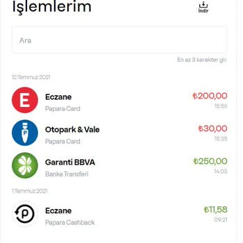 Papara Tarafından Rehin Koyulan Para