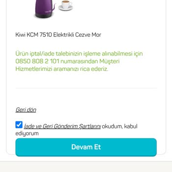 A101 Online Alışveriş İade İşlem Onayı