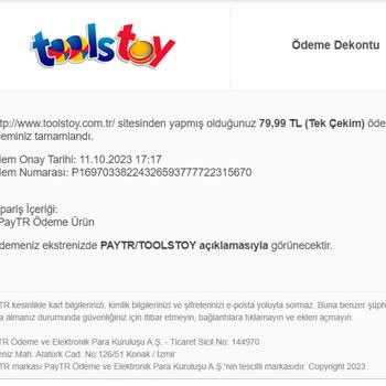 Toolstoy Siparişim Hakkında Bilgi Alamıyorum