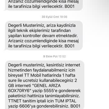Türk Telekom Mağduriyeti Giderilmesi İçin İstek