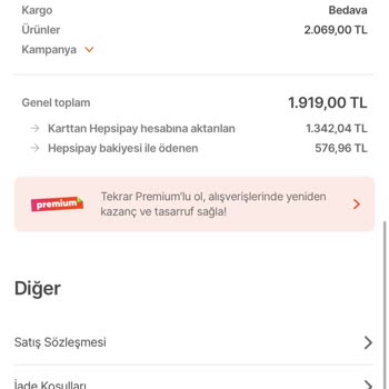 Hepsiburada Hepsi Pay Ücret İadesi