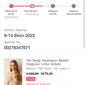 Penti Mobil Uygulamasından Siparişim Gelmedi