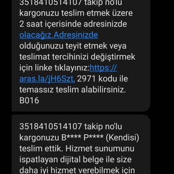 Aras Kargo Ürünü Adrese Ve Kapıya Teslim Etmedi