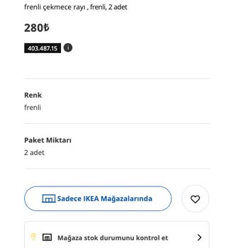IKEA Besta Çekmece Rayı İnternet Üzerinden Satılmıyor
