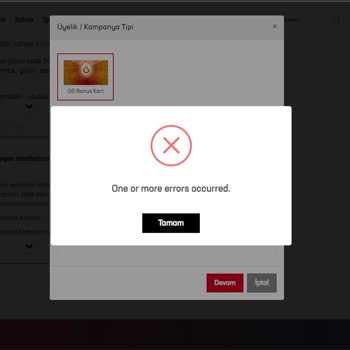 Passolig One Or More Errors Occurred Hatası