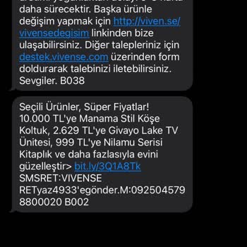 Vivense Koltuk Gelmedi Teslimat Tarihinde