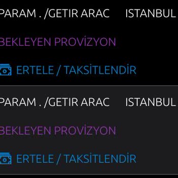 GetirAraç Yatırılmayan Provizyon Bedeli