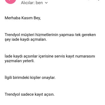 Trendyol Bir Mail Atsalar İş Çözülecek!