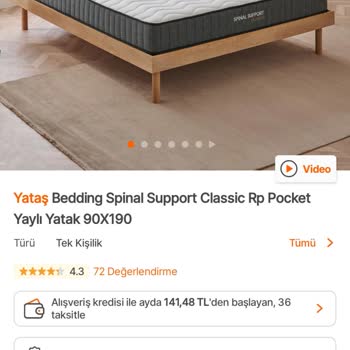 Hepsiburada Yataş Bedding Spinal Support Classic RP Pocket 90×190 Yatak