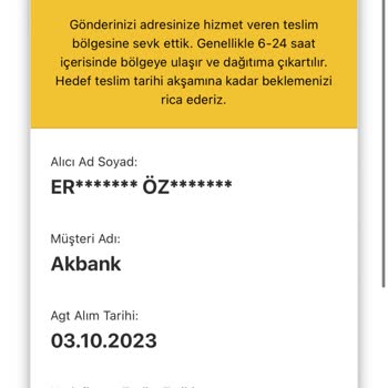 AGT Kurye (aynigunteslim.com) Akbank Kredi Kartı Talebi Sorunu